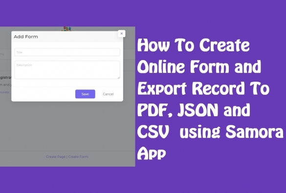 How To Create Online Form To Collect Data & Export Record To PDF, JSON & CSV